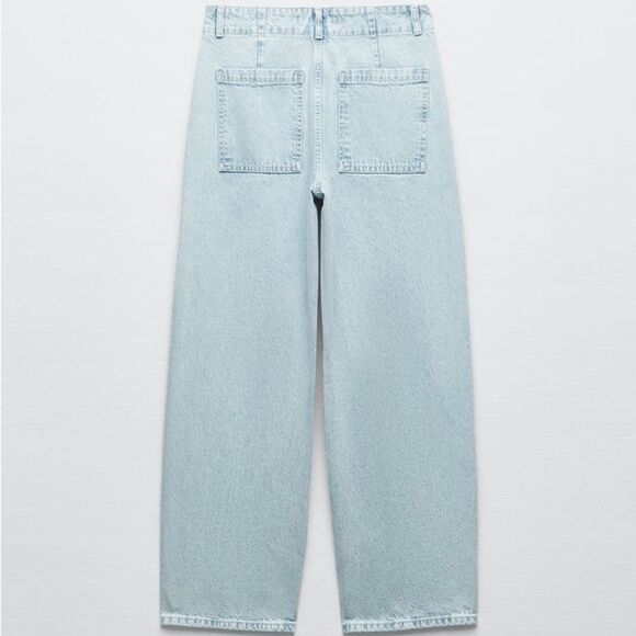ZARA MID-RISE Z1975 BALLOON JEANS - Picture 6 of 12